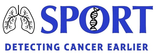 SPORT Logo with a small icon of a lung and a white background and a dark blue text reading 